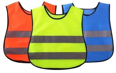 SynapSYA Gilet Alta visibilità Giubbotto Riflettente for Bambini, Scuola di Sicurezza for Ragazzi e Ragazze, Ciclismo, Sci(Orange)
