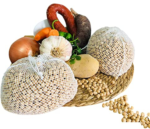 LACOSVI Bolsa de Cocina, 20x15cm Nylon, 2 Mallas De Cocción de 1Kg, Reutilizables Aptas para Cualquier Tipo de Olla a Presión para Cocinar Legumbres, Garbanzos Disfruta de Cocinar un Delicioso Cocido