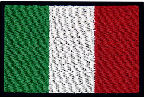 Toppa ricamata con bandiera italiana, toppa con bandiera nazionale italiana, applicazione morale con chiusura a gancio e anello, emblema IT