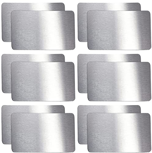 12 Stück Metall Visitenkarten Gravierte Edelstahlplatte Visitenkarten Business Visit Visitenkarten Rohlinge Namenskarte Metall Visitenkarten Blank Metal Card Für DIY Laserdruck Gravur 0.4 mm Dicke
