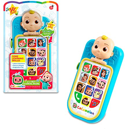 CoComelon - JJ's My First Phone, Móvil de Juguete con Sonidos y música, Set de Juego Infantil de Aprendizaje, Idioma Español e Inglés, Niños Pequeños en Edad Preescolar, Famosa (CCM06102)