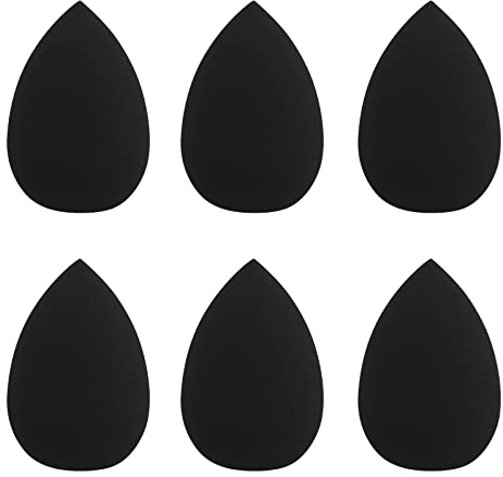Sibba Powder Puff Beauty Blenders 6 Pieces Makeup Sponge Make Up Face Foundation Concealer Cosmetic Blending Holder Mini Washing Set Small Brushes Tools (Black)
