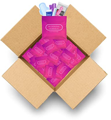 Pink Style Menstrual Kit All-in-One 60 Pack | Convenience on The Go | Period Kit Pack for Travelling, Tweens & Teenagers or just When You’re Out | Individually Wrapped Feminine Hygiene Product