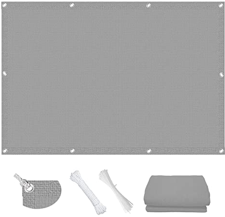 Sonnensegel Rechteck 1.5 x 2 m UV-Schutz 85% Sichtschutz Windschutz Tarp 1 × 5 m Seile für Außenbereich,Garten, Grau