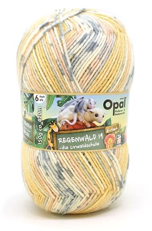 Opal Regenwald 19 (420m) 6-Ply Yarn - Wool-Blend, for Knitting Warm Socks with a Unique Colour Patterns, 11342, 1 x 150g