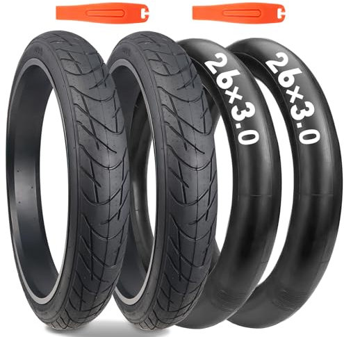 MAKELEN Fat Bike Reifen und 2 Schläuche 66 x 7,6 cm (70–559), starker Grip, kompatibler Ersatz-Fahrradreifen für Mountainbikes, Schnee und Strand-Bikes, 2 Stück