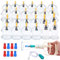 Gemsaya Lot de 24 ventouses en verre avec pompe à vide, avec forte puissance d'aspiration, ventouse et kit de massage avec poignée de pompe et tube d'extension pour soulager la fatigue musculaire