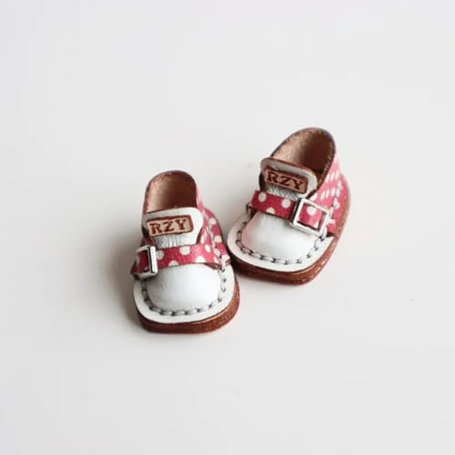 1/12 BJD Doll Shoes Clothes Accessories Toys (White-red Polka dots)