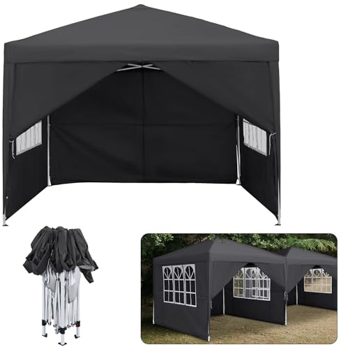 Froadp Pabellones 2,5x2,5 m Pabellón Plegable Plegable Carpa de Fiesta Resistente al Agua con Paneles Laterales y Bolsa de Transporte Protección UV Carpa de Celebración Carpa de Jardín para Exterior