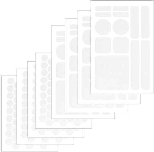 SOFPLATE 8-pack 2 stilar mobiltelefon grepp dekaler klara halkfria grepp klistermärken PEVA gummi små förskurna hexagonala självhäftande tejplakat tillbehör för telefonfodral, muskontroll, tangentbord