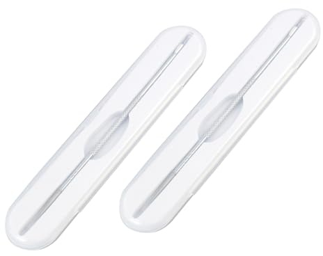 Extractor de Puntos Negros Profesional - Kit de Eliminación de Acné y Comedones en Acero Inoxidable Quirúrgico - Herramienta de Limpieza Facial con Mangos Antideslizantes - 2piezas