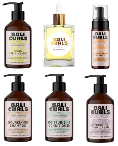 Bali Curls, kit completo per la cura dei ricci definiti, shampoo, balsamo, volume, cura e definizione