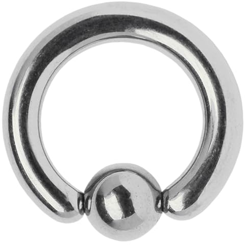 Modern Nature Piercingschmuck Intimate Piercing Titanium Piercing Ring Bcr 5,0 x 14 mm with 8 mm Ball Clamping