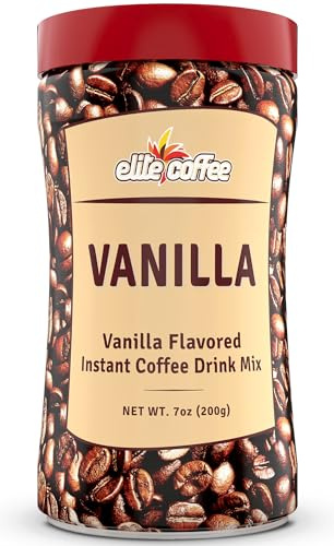 Elite Instant Vanilla Flavoured Coffee, 200g - Full-Bodied Rich Coffee Granules - Kosher Certified, Instant Powder - Unique Famous Taste