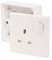 Axiom 13A Single One Gang Switched Socket & Premium Single Surface Mount 25mm Pattress Box 1 Gang Set Electrical Switch - Concealing Screw Caps Included