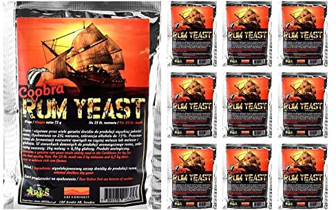 Coobra HUGBERT TOP Rhum Levure alcool levure de fermentation levure de vin levure brûlée distillation fermentation, 10 pièces
