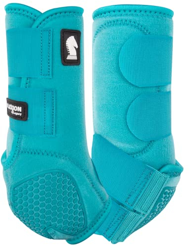 Classic Equine Flexion by Legacy2 Support Boots, Front (Aqua, Medium)