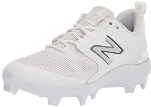 New Balance Men's Fresh Foam 3000 V6 Molded Baseball Shoe, White/White, 15 M