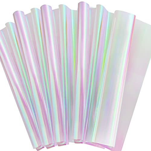 Outus Rouleau de cellophane irisé pour paniers cadeaux, film irisé pour emballage cadeau, fournitures de décoration de fête prénatale (rose, 99 x 100 cm)