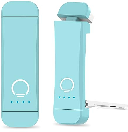 HIONXMGA USB Rechargeable Book Light,2 Pack Eye Caring Reading Light Clip on Book, 3 Colours & Stepless Dimming, Portable & Flexible, Long Lasting up to 100 hrs, Perfect for Booklovers and Kids-Blue