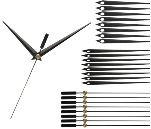 PATIKIL Replacement Clock Hands Kit, 8 Set Replacement Clock Hands Kits Clock Mechanism Movement Aluminum Wall Clock Hands Parts Replacement for Wall Clock Repair DIY, Black, A01