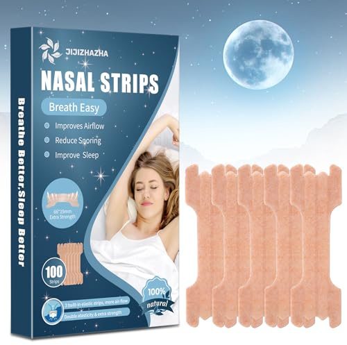 100 Counts Nasal Strips to Stop Snoring，Anti Snoring Nasal Strips，Nose Strips for Breathing,Improved Airflow，Reduction Snoring,Breathe Right Extra Strength Nasal Strips.