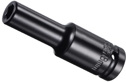 CoCud Presa Impatto Profondo, Bussola 1/2 Drive 8mm, Acciaio Cr-V Design Angoli Arrotondati 6 Punti Punta Percussione Profonda - (Applicazioni: Installazione e Rimozione Viti)
