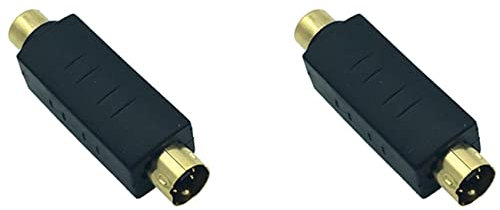 Abledance 2X S-Video Male to Female Composite Video Adapter Plug Converter, Mini Din 4 PIN Coupler Extension Connector Adapter