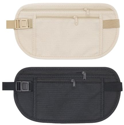 CWPFVQA 2 Stück Eng Anliegende Hüfttaschen, Tragbare Reise-Hüfttaschen, Kartenschutztaschen, Fahrrad-Hüfttaschen, Verstellbare Hüfttaschen, Multifunktionale Reißverschluss-Hüfttaschen