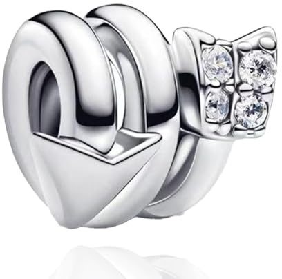 Rimgoris 925 Sterling Silver Charm per donne bracciali collana frecce e diamanti cuore Ciondoli regalo di San Valentino con zirconi cubici 5A per donna