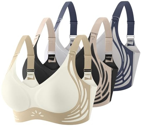 3 Piezas Sujetador Sin Aros para Mujer Cómodo Bandolera Ajustable con Cuello En V Camiseta Básico Sujetador Deportivo Mujer Suaves Elástico Sostenes Básicos De Dormir Elegante