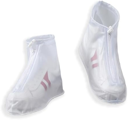 fKiZanthene Waterproof Overshoes with Tall Protective Design, Reusable PVC Shoe Covers with Non Slip Pattern and Adjustable Opening for Rainy Days Outdoor Use and Workplace Areas