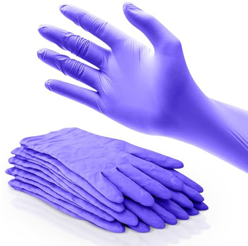 200 Disposable Gloves Large Purple Gloves Strong Grip Work Gloves for Daily Use Protection Professional Food Safe Nitrile Disposable Gloves.