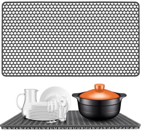 Tappetino per lavello in silicone, 72 x 40 cm, tappetino scolapiatti da cucina, protezione per lavello, tappetino protettivo per appoggiare e asciugare le posate