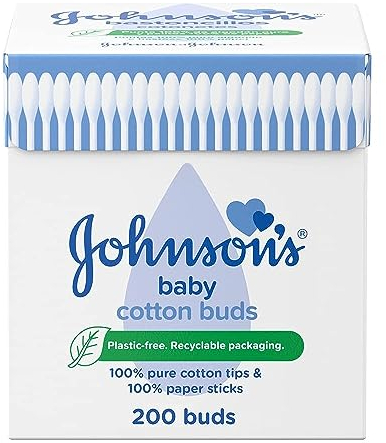 Johnson’s baby cotton buds - Bastoncini di puro cotone, Confezione da 200 pezzi