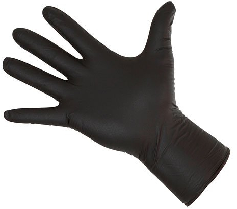 Kerbl 15321 Nitrile Lang Schwarz Einmalhandschuhe, 30cm Länge, M, 50 Stück