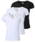 Young & Rich Herren Uni T-Shirt mit extra tiefem V-Ausschnitt Slimfit Stretch Dehnbare Passform einfarbiges Basic Shirt - 3er Pack, Grösse:XL, Farbe:2 x Weiß / 1 x Schwarz