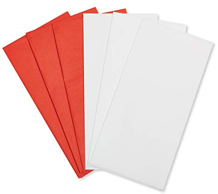American Greetings Bulk Red and White Tissue Paper (125 Sheets, 20 x 20) for Valentine's Day, Christmas, Birthdays, All Occasions, Gift Bags, Boxes, Crafts, Paper Flowers, Pom Poms, and More