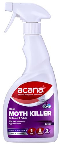 Acana Carpet & Fabric Freshener 500 Millilitre - Moth Killer Spray - Lavender Fragrance - for Carpets, Rugs & Curtains - Non-Staining (Packaging May Vary)