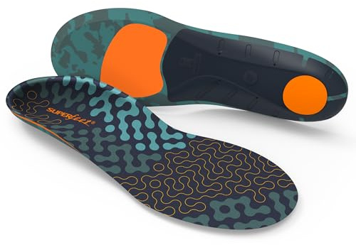 Superfeet Run Cushion High Arch Insoles for Runners with High Arch Support - 7.5-9 Men / 8.5-10 Women