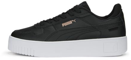 PUMA Damen Carina Street Sneaker, Black Rose Gold White Metallic, 42 EU