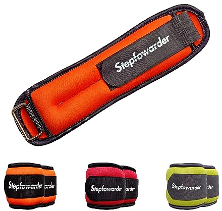 Stepfowarder Gewichtsmanschetten, 0.3Kg / 0.5Kg / 1Kg Handgewichte, Fußgewichte und Fußgelenkgewichte für Fitness, Bewegung, Laufen, Joggen, Gymnastik (2 * 0.3KG - Gelb)