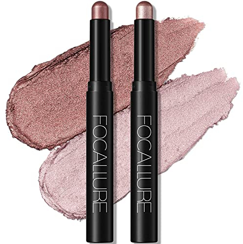 2PC Creme Lidschatten Stick,Heller Lidschattenstift Crayon Set,Matt und Schimmernder Augen Make up Set,Langanhaltendes Wasserfester Lidschatten Makeup Pen Werkzeug. (14 15)