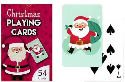 WF Graham Christmas Playing Cards - Christmas Stocking Fillers for Kids with a Christmassy Santa theme - One Pack