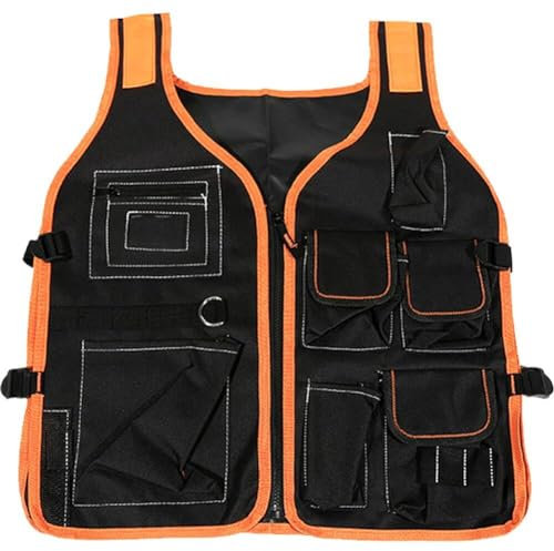 Gilet Porta Attrezzi Gilet da Lavoro Regolabile Multi-Tasche Abbigliamento da Lavoro per Adulti per Falegname Edile Domestico