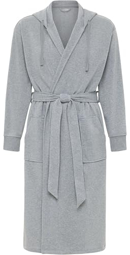 Alexander Del Rossa Sweatshirt Robes Men, Hooded Mens Robe with Hood and Pockets - Long Warm Men's Bathrobe Light Heathered Gray Large (A0021LHGLG)