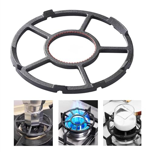 Gocoffun Cast Iron Wok Support Ring, Non Slip Gas Ring Reducer for Moka Pot Coffee Pot Small Saucepan, Reducer Ring Holder Trivets Extender for Gas Hob Stove