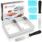 Réglable Moule Rectangulaire Patisserie avec Spatule, Cadre Patisserie Rectangulaire en Acier Inoxydable, Moule a Gateau Rectangulaire pour la Cuisson et la Décoration