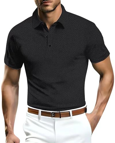 Polo de malla de seda de hielo para hombre, camisas de verano para hombre, camisas de manga corta, ajuste regular, camisetas casuales de golf, camisetas formales de negocios, camisetas transpirables y