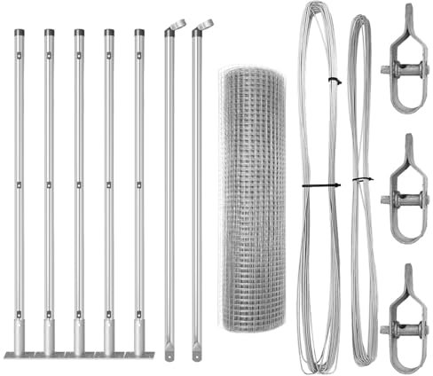 vidaXL Set di Pali per Recinzione 10 x 0.5 m Set di 2 Acciaio Zincato